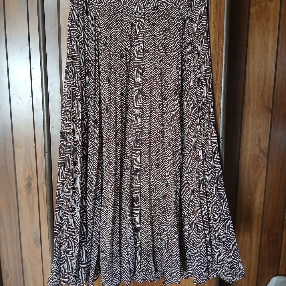 París Artelier & Other Stories Brown Patterned Women's Skirt  Size 6 - Picture 6 of 7